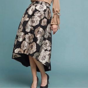 HUTCH | Anthropologie high low brocade blossom skirt